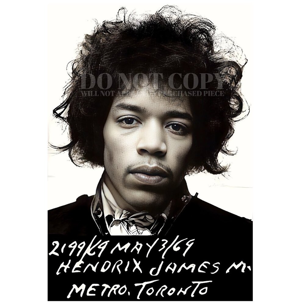 Jimi Hendrix Mugshot Photograph 11 X 16 | Rare 1969 Color Mug Shot | Poster Art